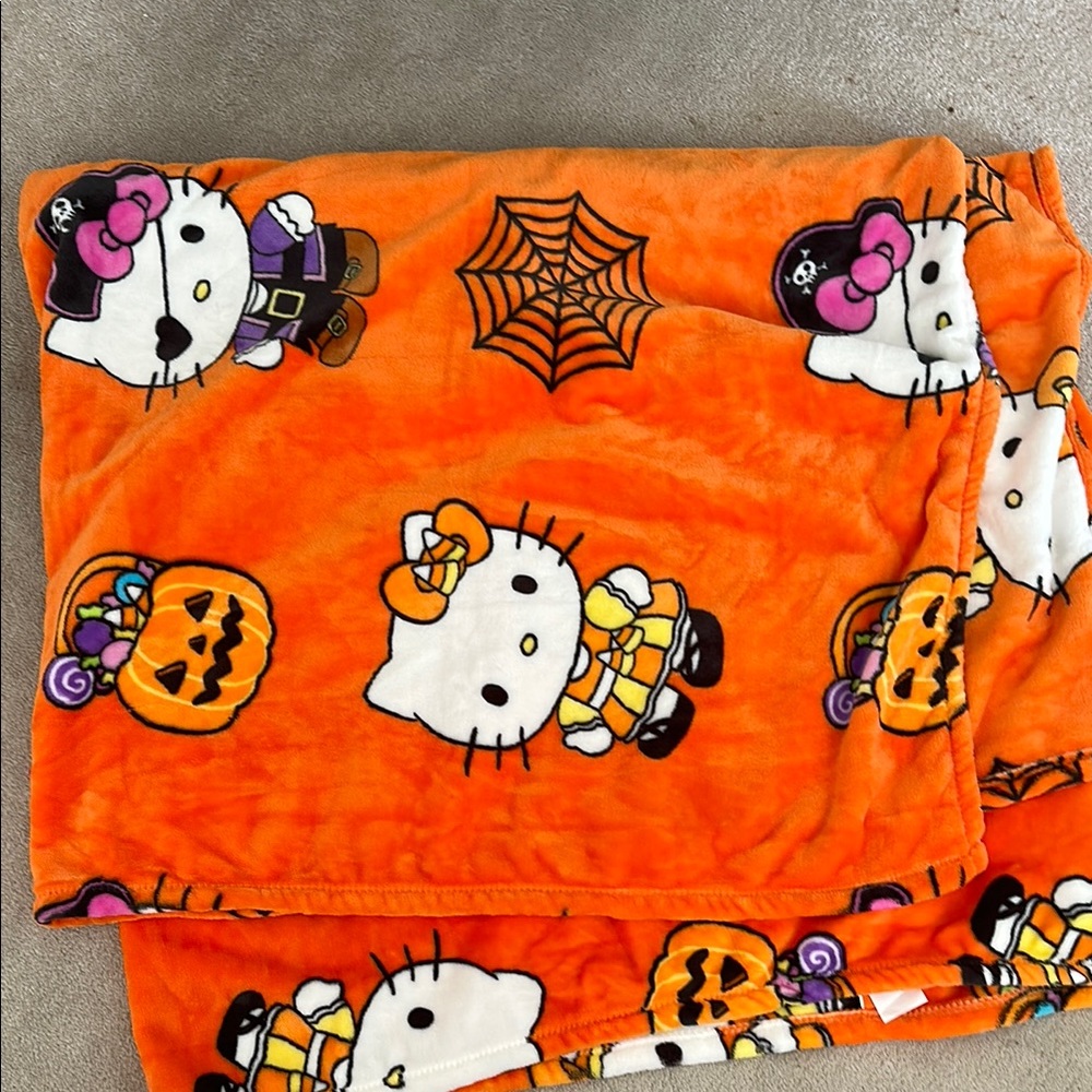 Hello Kitty Vibrant Orange Plush Throw